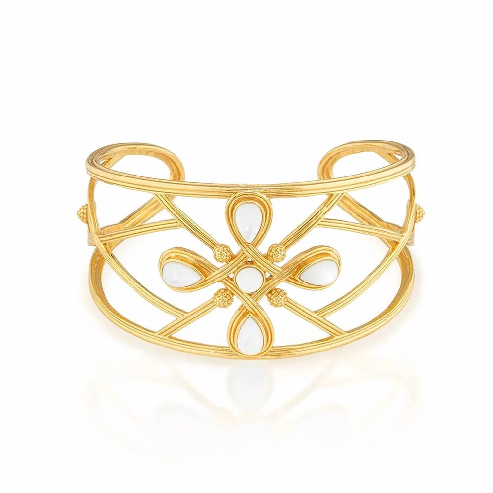 NEW CAPUCINE DE WULF women's monique gem cuff in mother of pearl